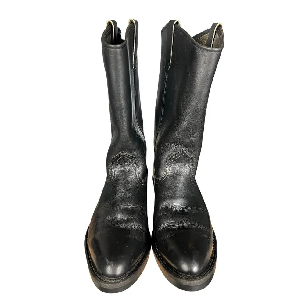 Mason Western Men’s Black Leather Vibram Sole Western Cowboy Boot Size US 9 EE